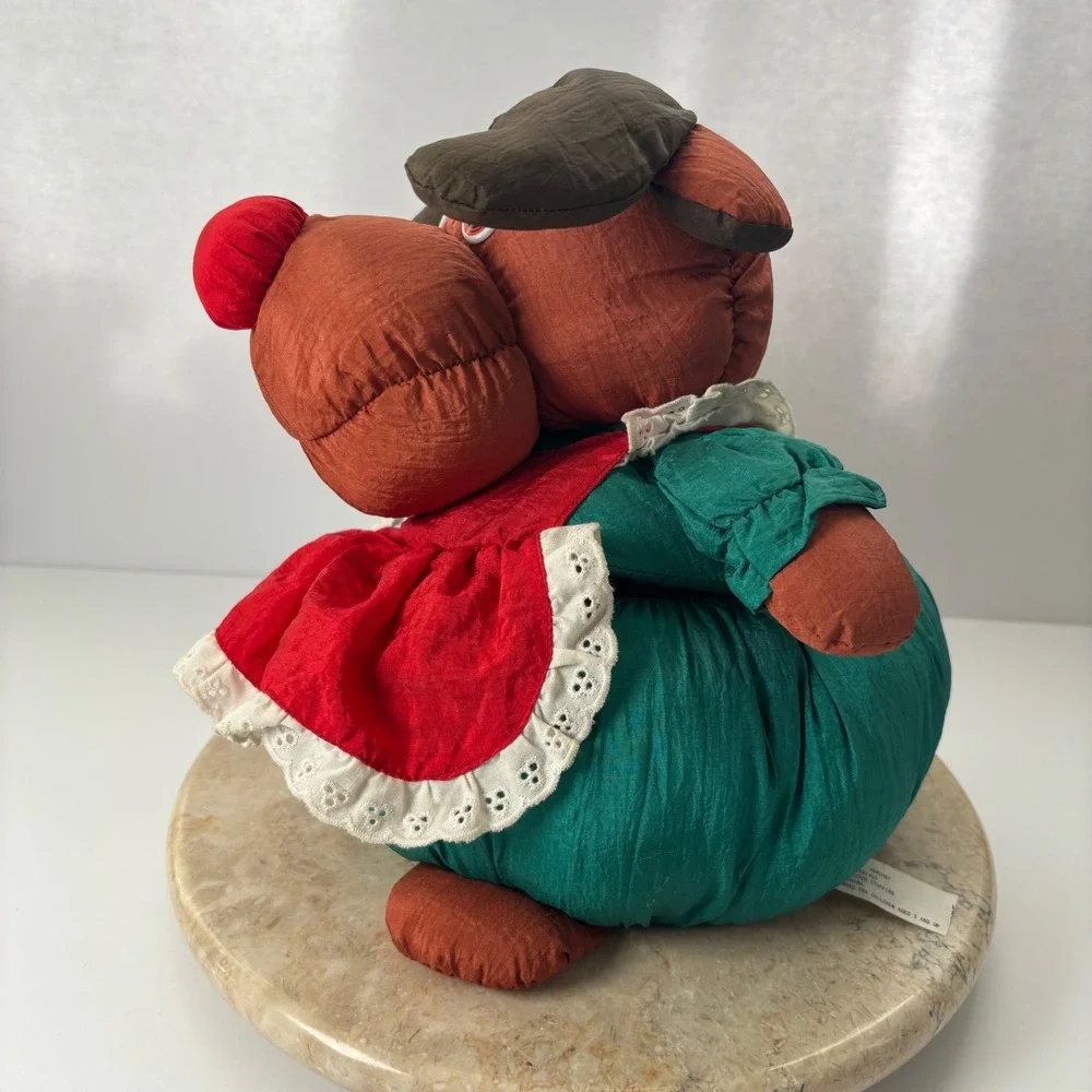 Vintage Reindeer Plush Basket Red Dress Green Apron Novelty Toy‎ Puffalump